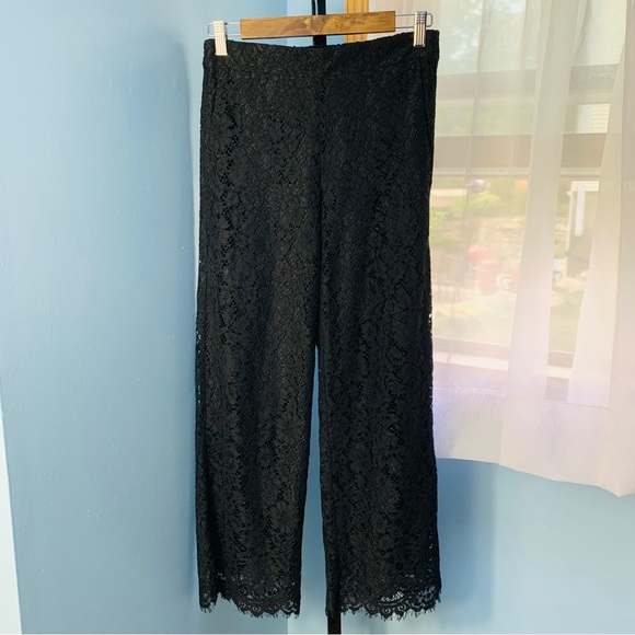 J. Crew Peyton Black Lace Elastic Waist Pants - Picture 2 of 6